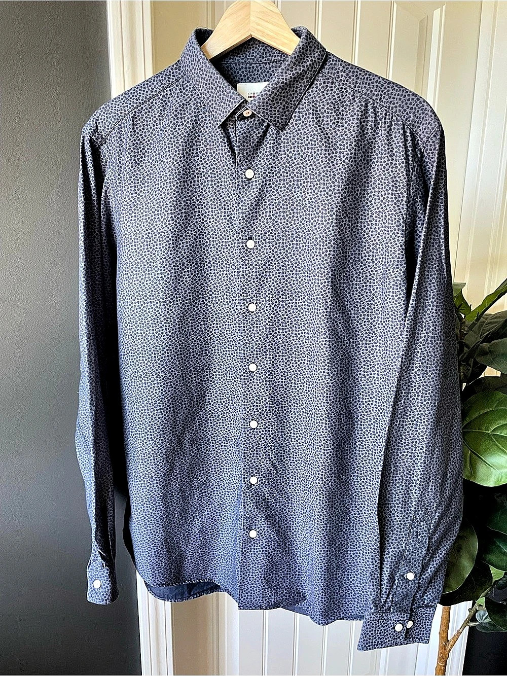 Ben Sherman Tailoring Tailored Slim Fit Button Down Cotton Shirt Size 15.5